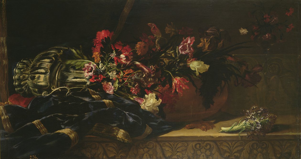 Blommor på en duk av Mario Nuzzi