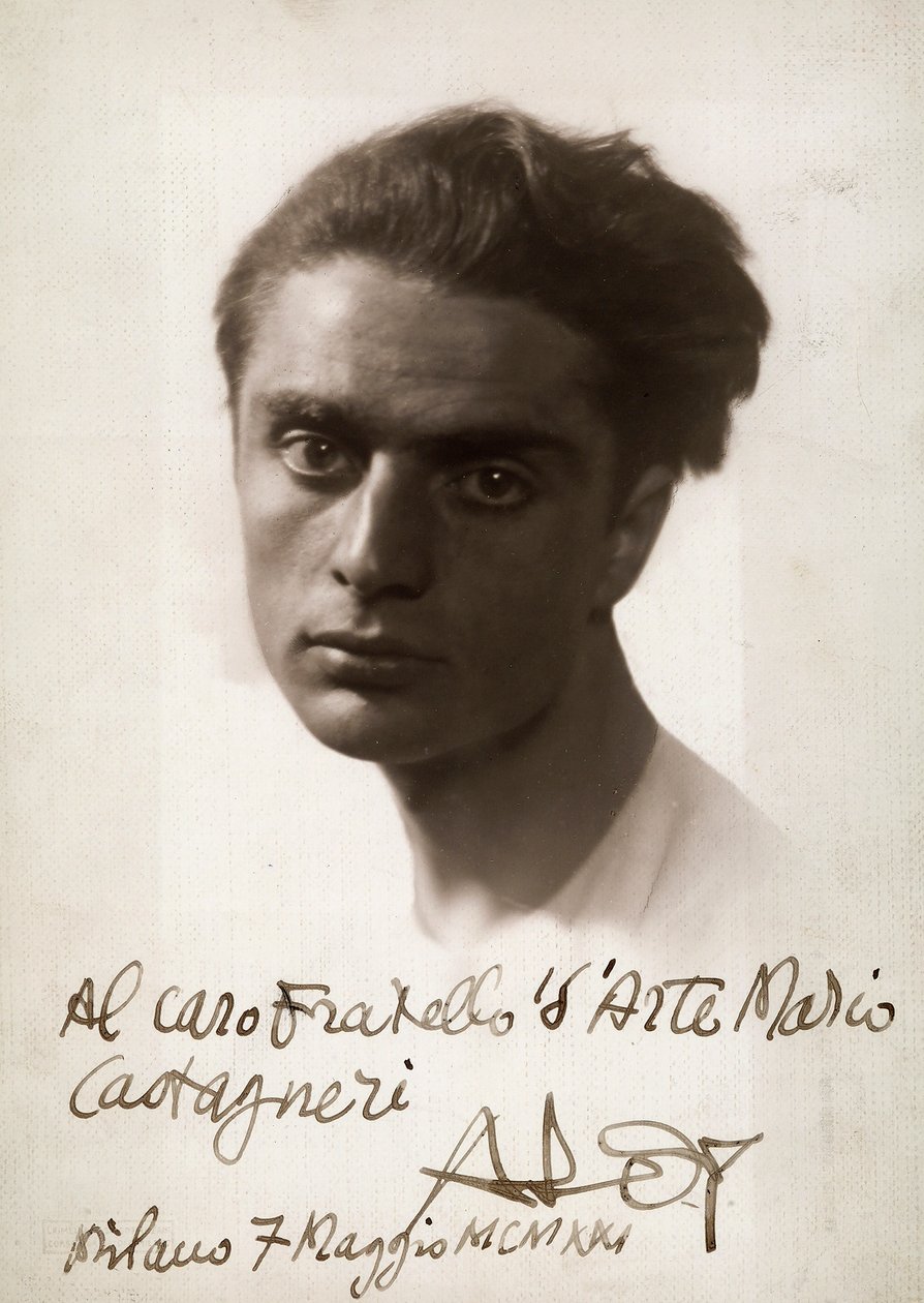 Porträtt av målaren Roberto Aloy, 1921-06-07 (s/v foto) av Mario Castagneri