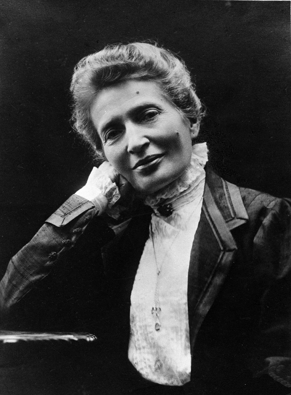 Porträtt av Anna Kuliscioff (eller Anna Kulischov, Kulisciov) (1857-1925) rysk judisk revolutionär. Foto av Mario Nunes Vis av Mario Nunes Vais