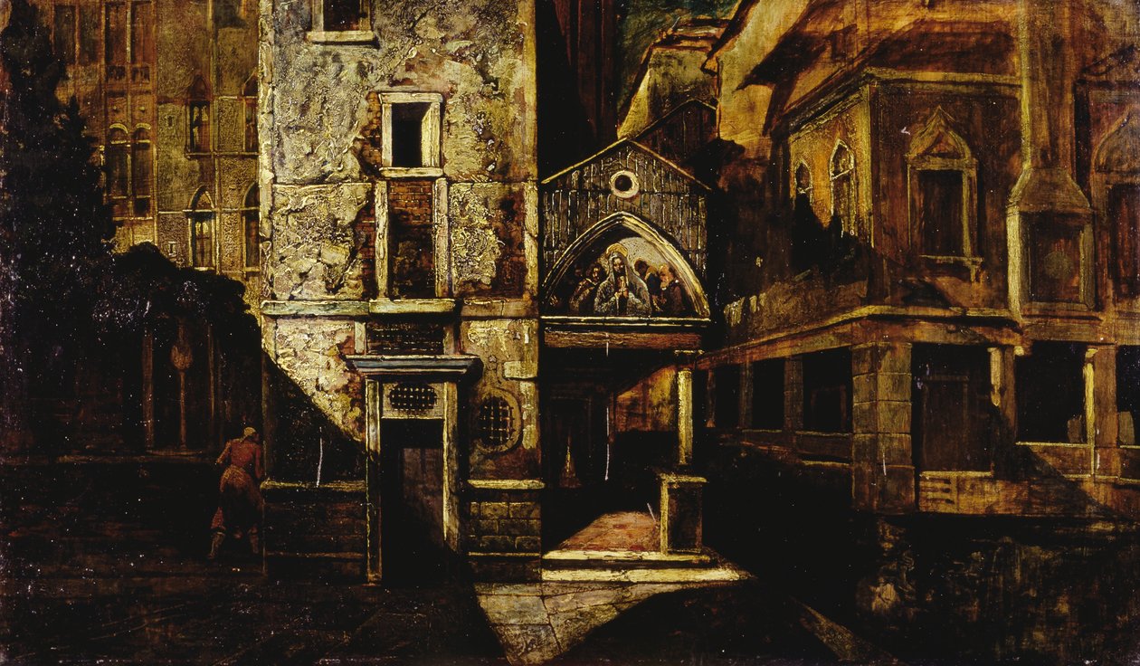 Ett hörn i Venedig, av Mario de Maria, pseudonym för Marius Pictor (1852-1924), olja på panel, 39,5x66,5 cm av Mario de (1852 1924) Maria