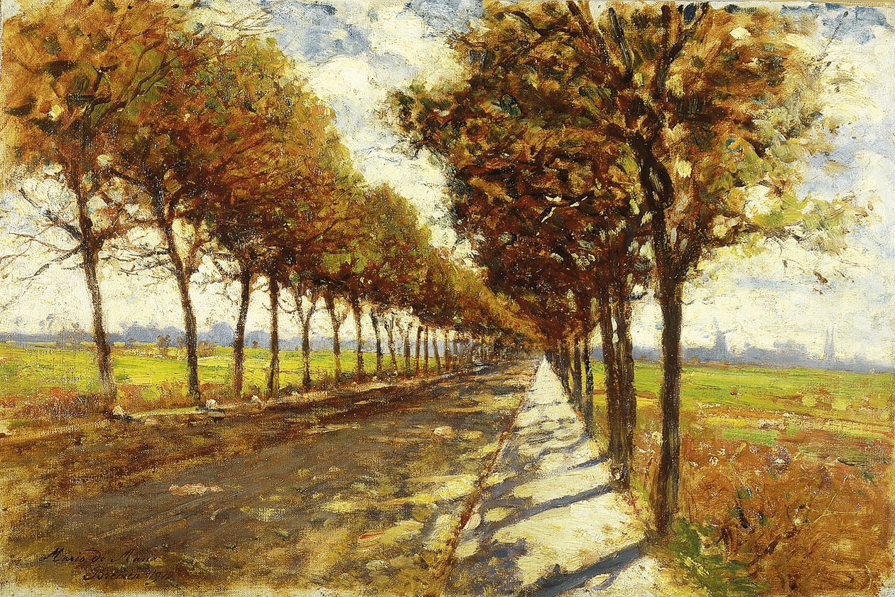 Trädkantad aveny i Bremen, 1912 av Mario de Maria