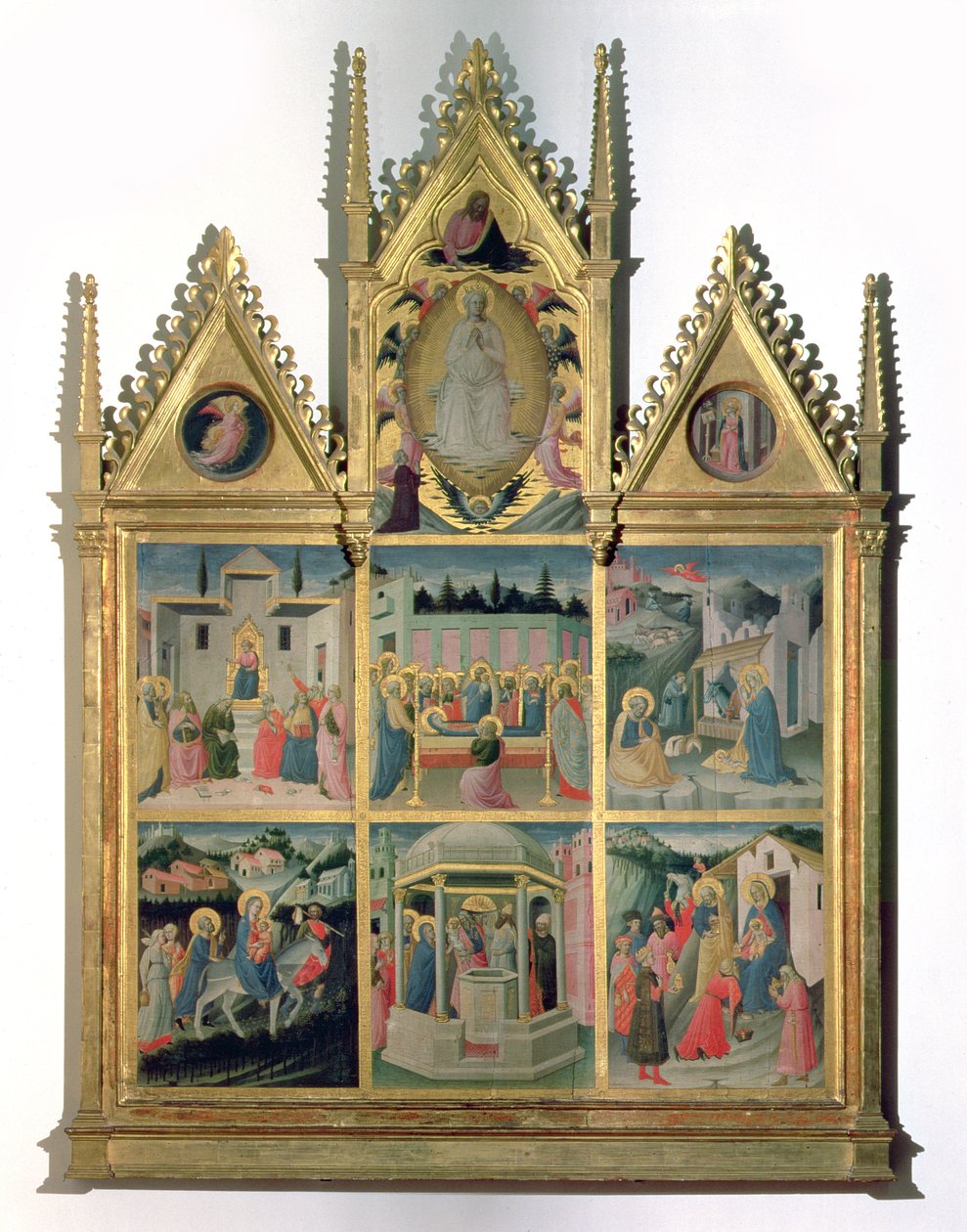 Scener från Kristi och Jungfruns liv, polyptyk (panel) av Mariotto di Cristofano
