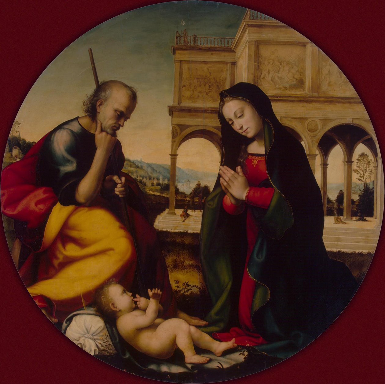 Tillbedjan av Kristusbarnet, ca. 1500 av Mariotto Albertinelli