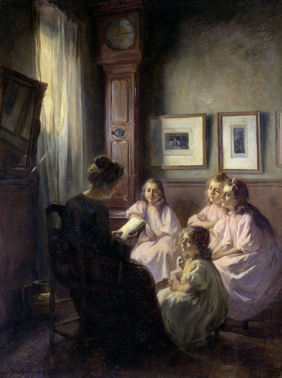 Sagor för barn, 1904 olja på duk av Marius Bartholoty