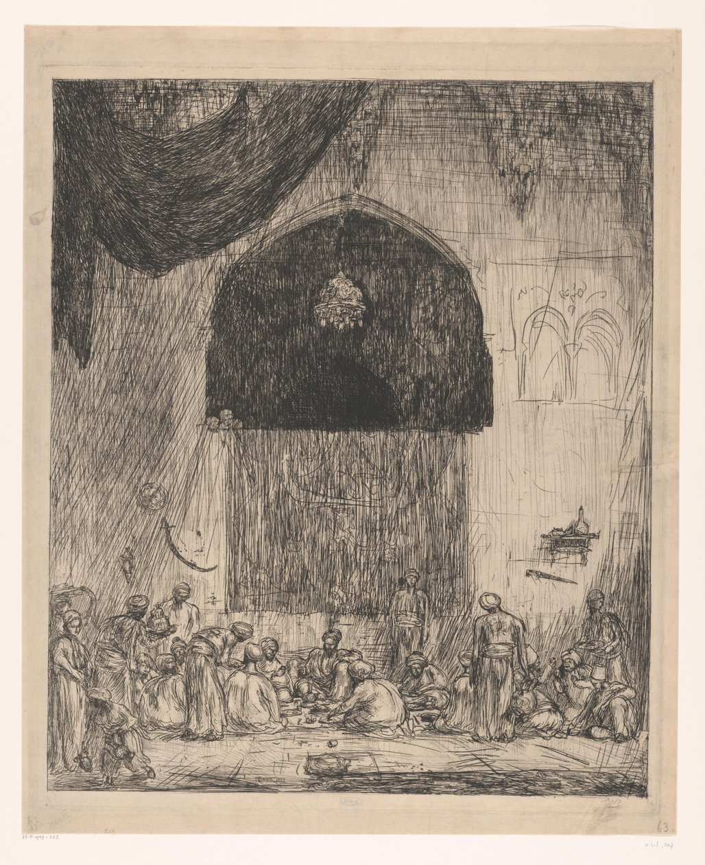 Äter orientaliska män av Marius Bauer (signed by artist)