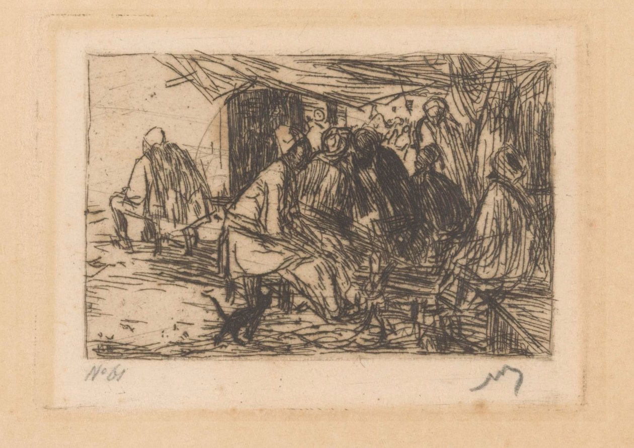 Kafé i Konstantinopel av Marius Bauer (signed by artist)