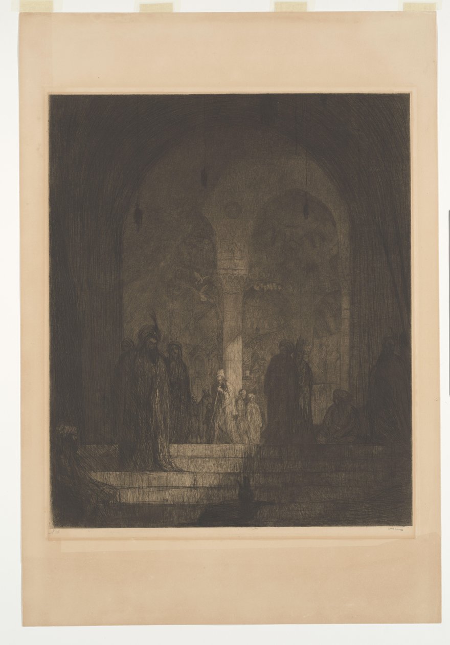 Veranda i en moské av Marius Bauer (signed by artist)