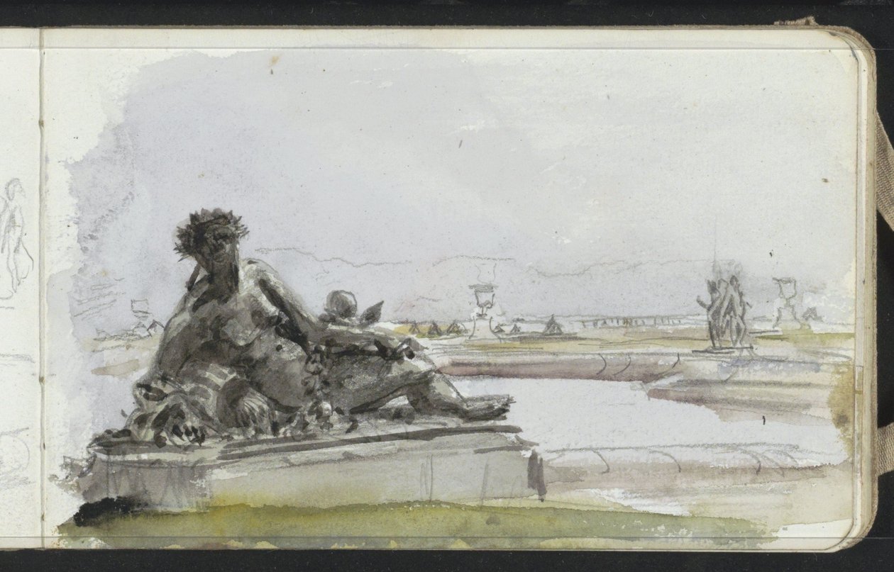 Staty av en vattennymf i trädgården i Versailles av Marius Bauer