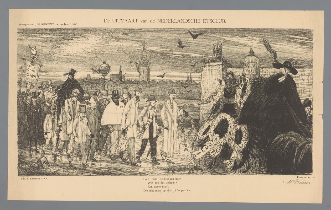 Den holländska etsklubbens begravning (titel på objektet) av Marius Bauer