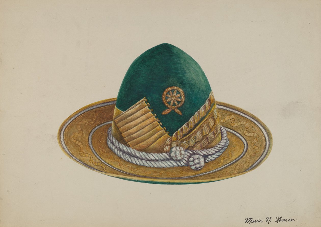 Spanska sydväst: Hatt, ca. 1937. av Marius Hansen