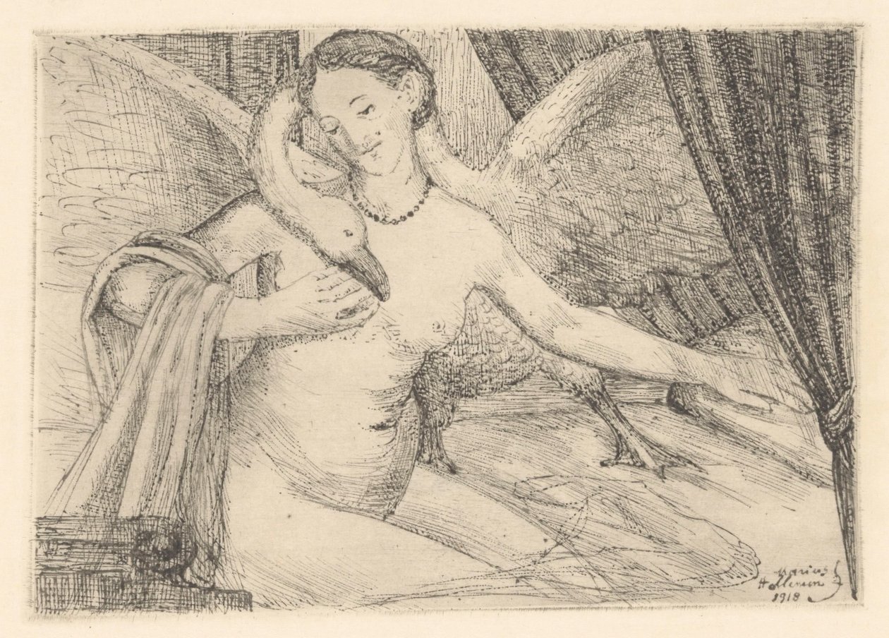 Leda och svanen av Marius Holleman