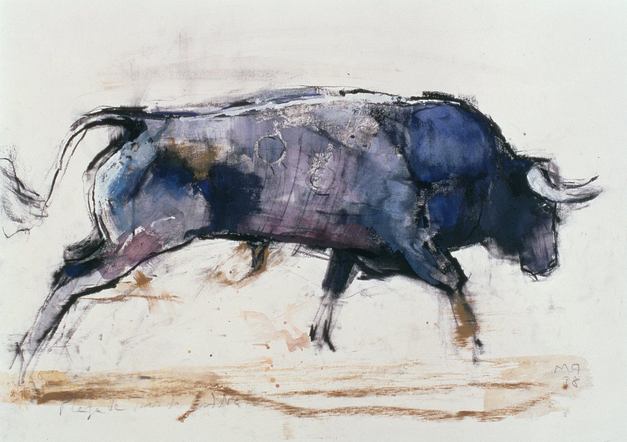 Charging Bull, 1998 (blandmedia på papper) av Mark Adlington
