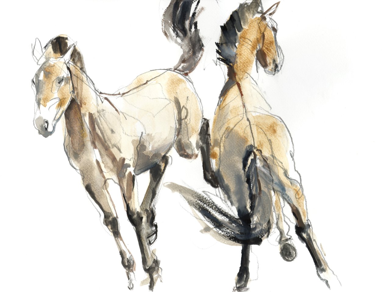 Horsing, 2013 (akvarell och pigment på papper) av Mark Adlington