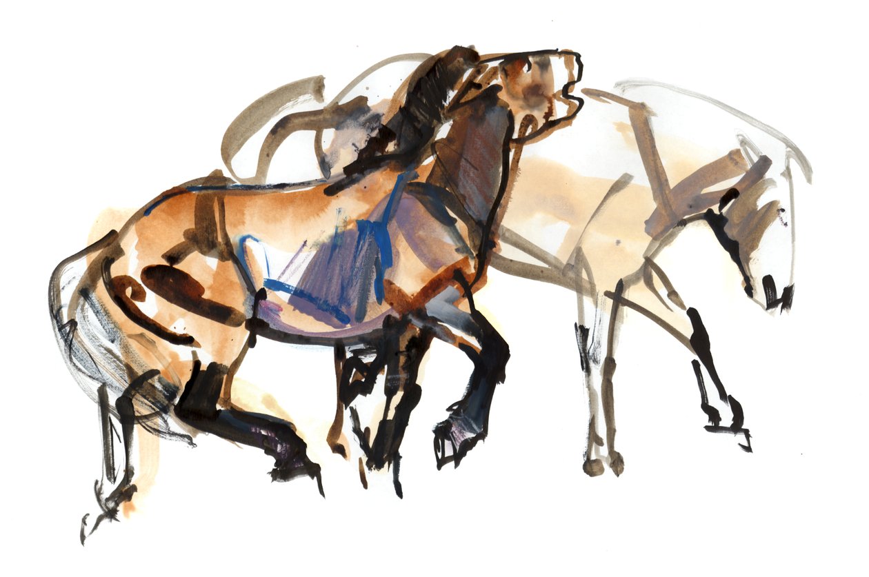 Ice Age (Przewalski), 2012, (blandmedia på papper) av Mark Adlington