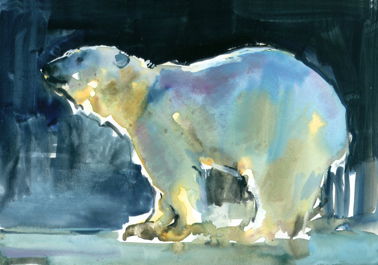 Ice Silhouette, 2016, (akvarell och gouache på papper) av Mark Adlington