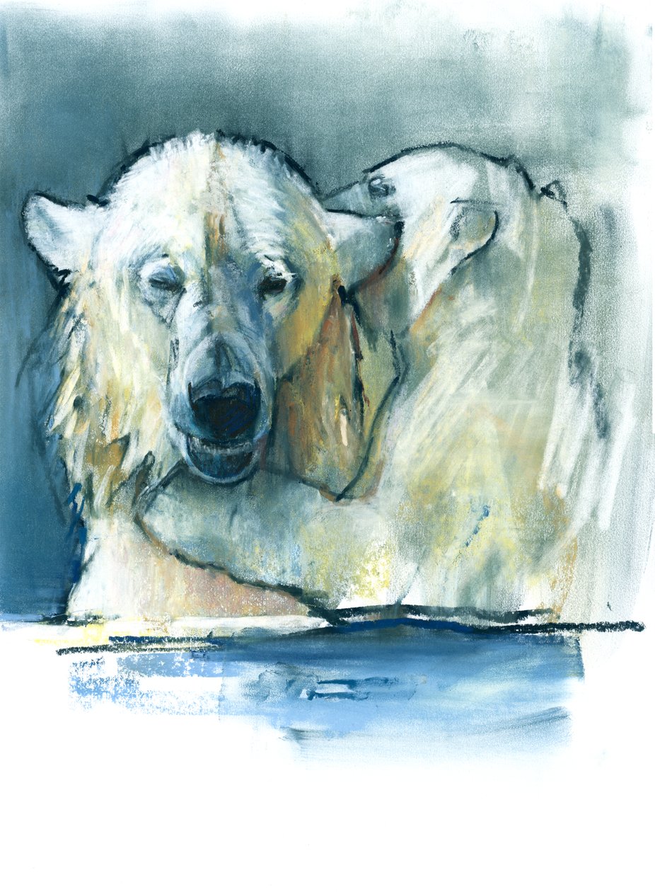 Mamma, 2016, (innehåller och pastell på papper) av Mark Adlington