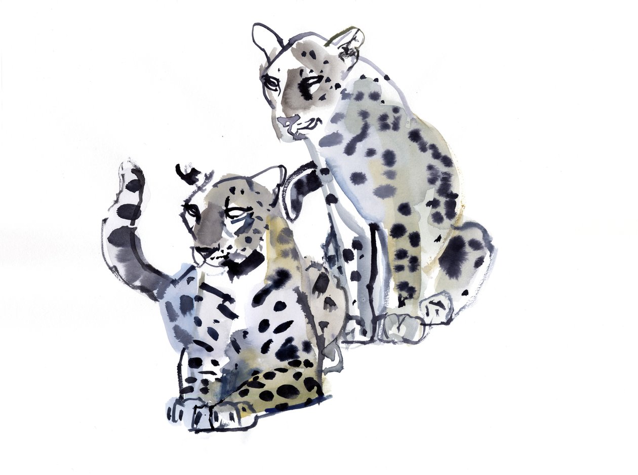 Mor och son (arabiska leoparder), 2008 av Mark Adlington