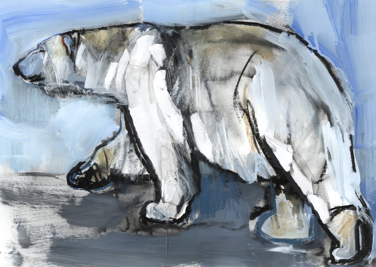 Polar, 2013, (bland media och collage på papper) av Mark Adlington