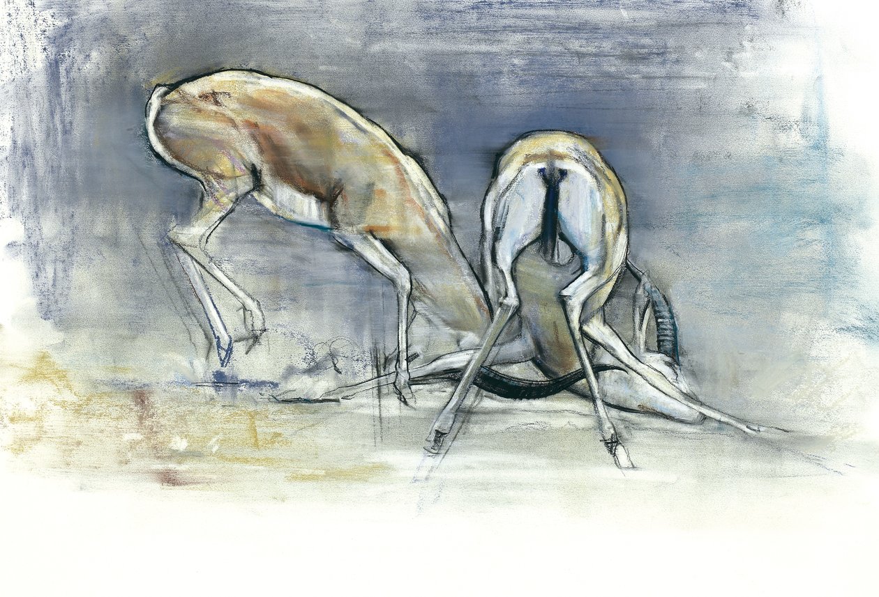 Sandgaseller, 2009 (conte och kol på papper) av Mark Adlington