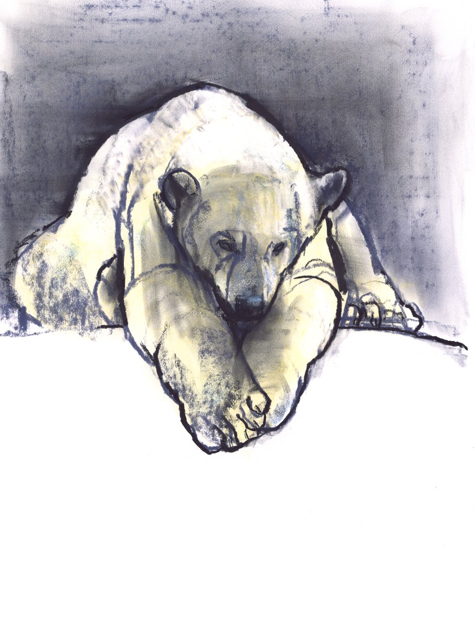 Snowbank. 2016 (conté och pastell på papper) av Mark Adlington