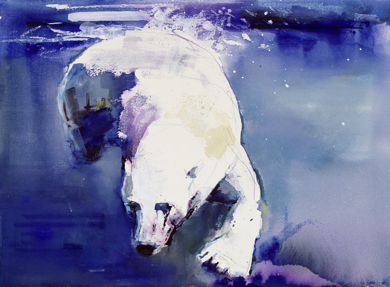 Underwater Bear, 1999 (blandmaterial på papper) av Mark Adlington