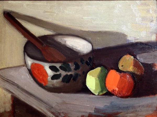 Skål, sked och äpplen av Mark Gertler