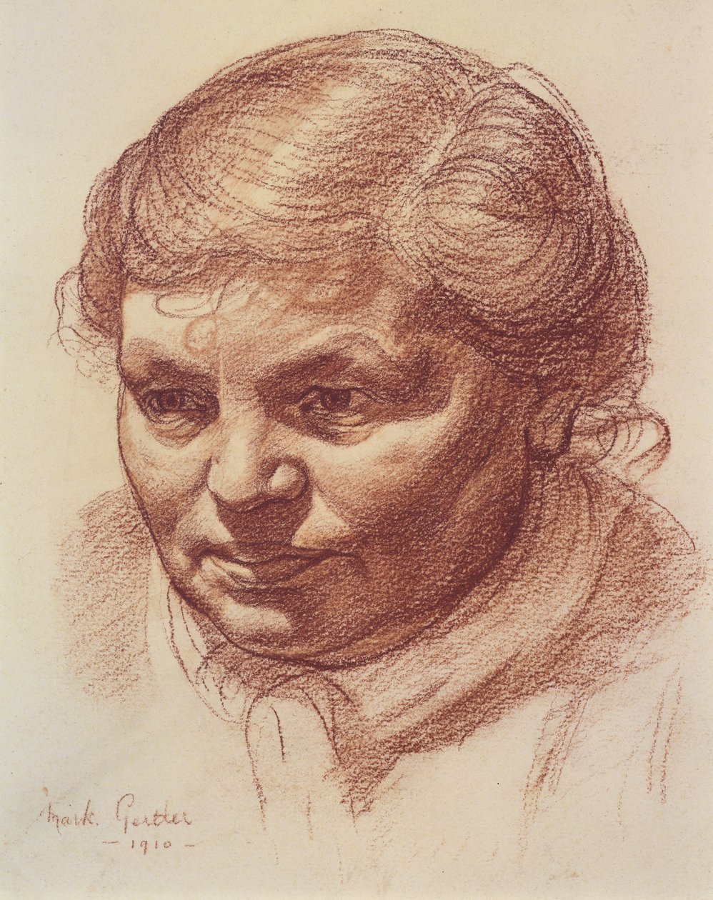 Chef för konstnärens mor, 1910 (sangvinskt på papper) av Mark Gertler