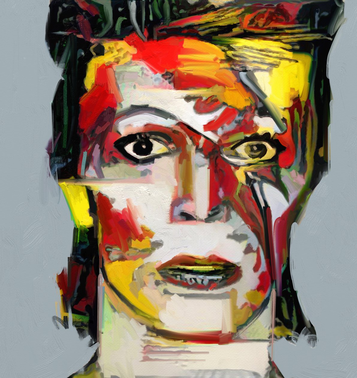 Picasso i ny tappning - David Bowie 2 (målning) av Mark Gordon