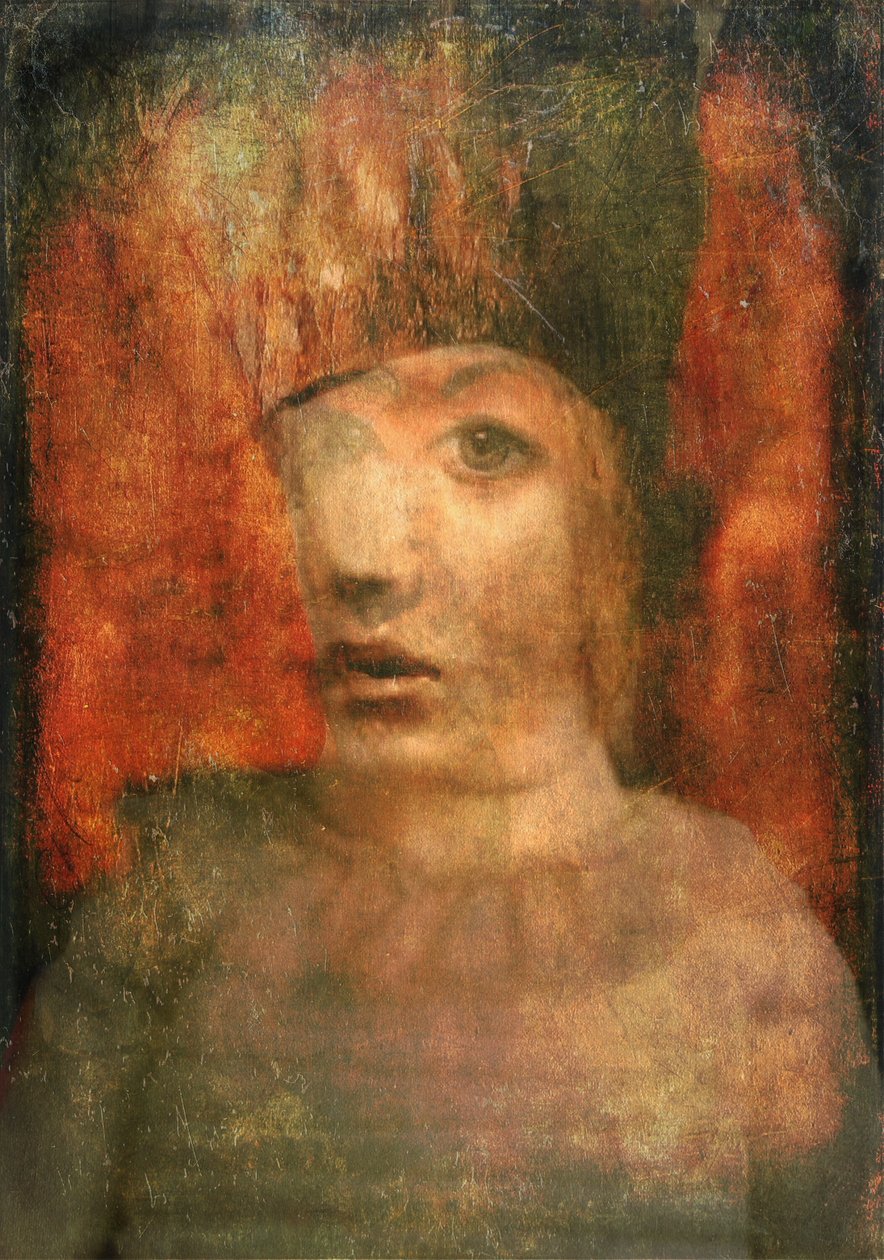 figur med Ushanka - en för Mersad Berber (blandteknik) av Mark Gordon