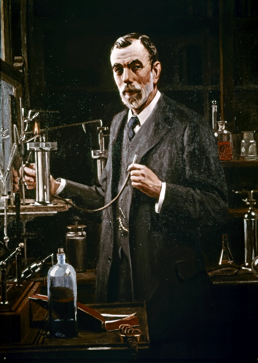 Sir William Ramsay i sitt laboratorium av Mark Richard Milbanke