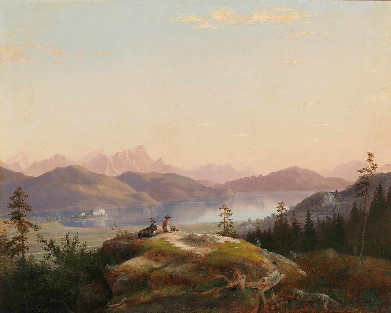 Utsikt över sjön Wörthersee med Maria Loretto och slottet Freyenthurn av Marko Pernhart