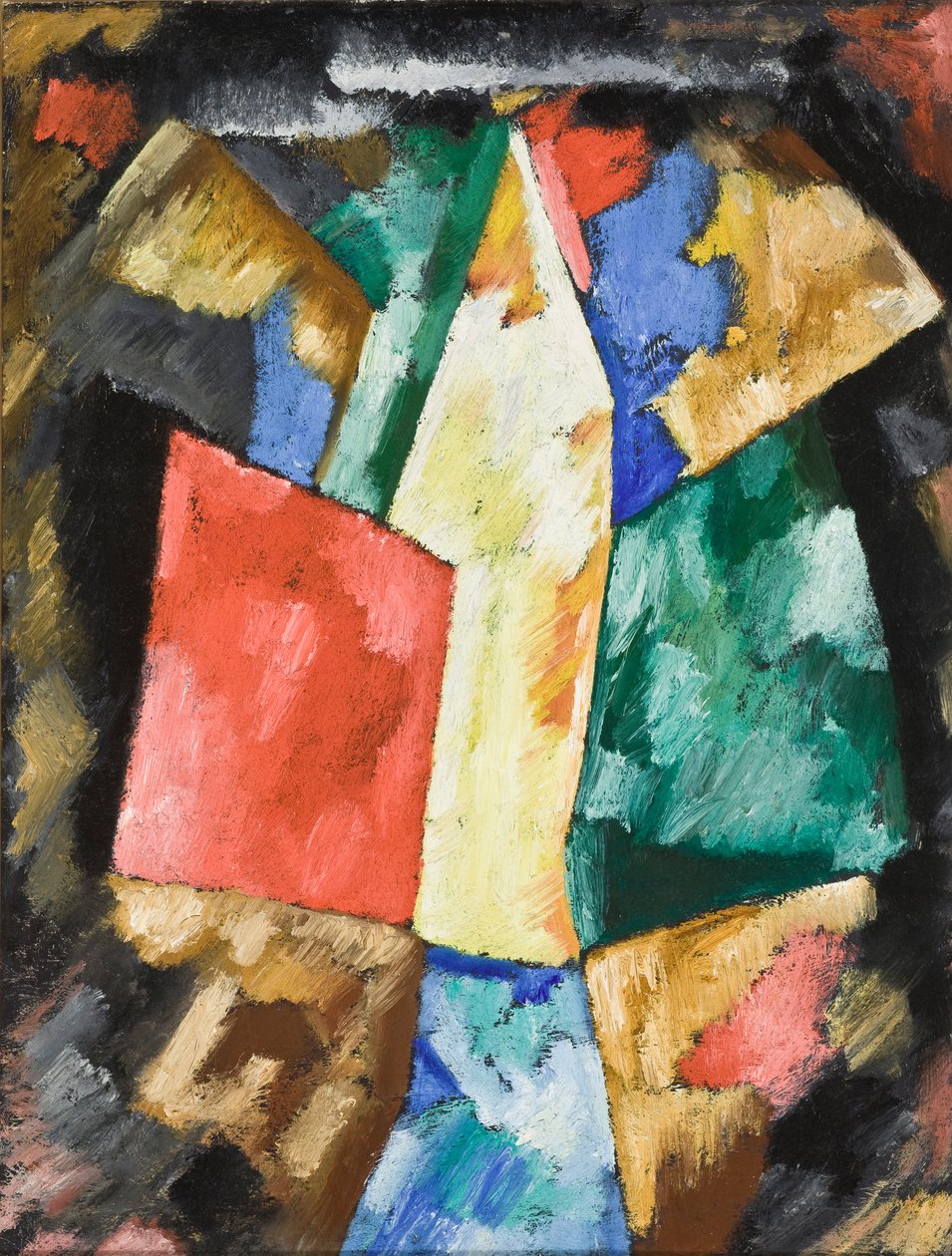 Abstraktion; Blå, gul och grön, ca 1913 av Marsden Hartley