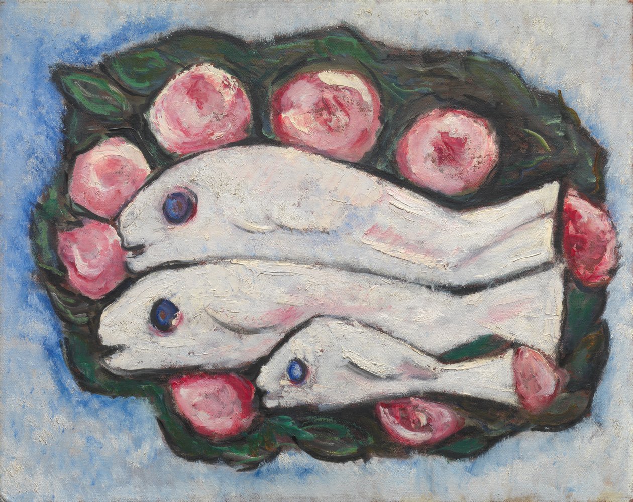 Bankett i tystnad, 1935-36 (olja på dukskiva) av Marsden Hartley