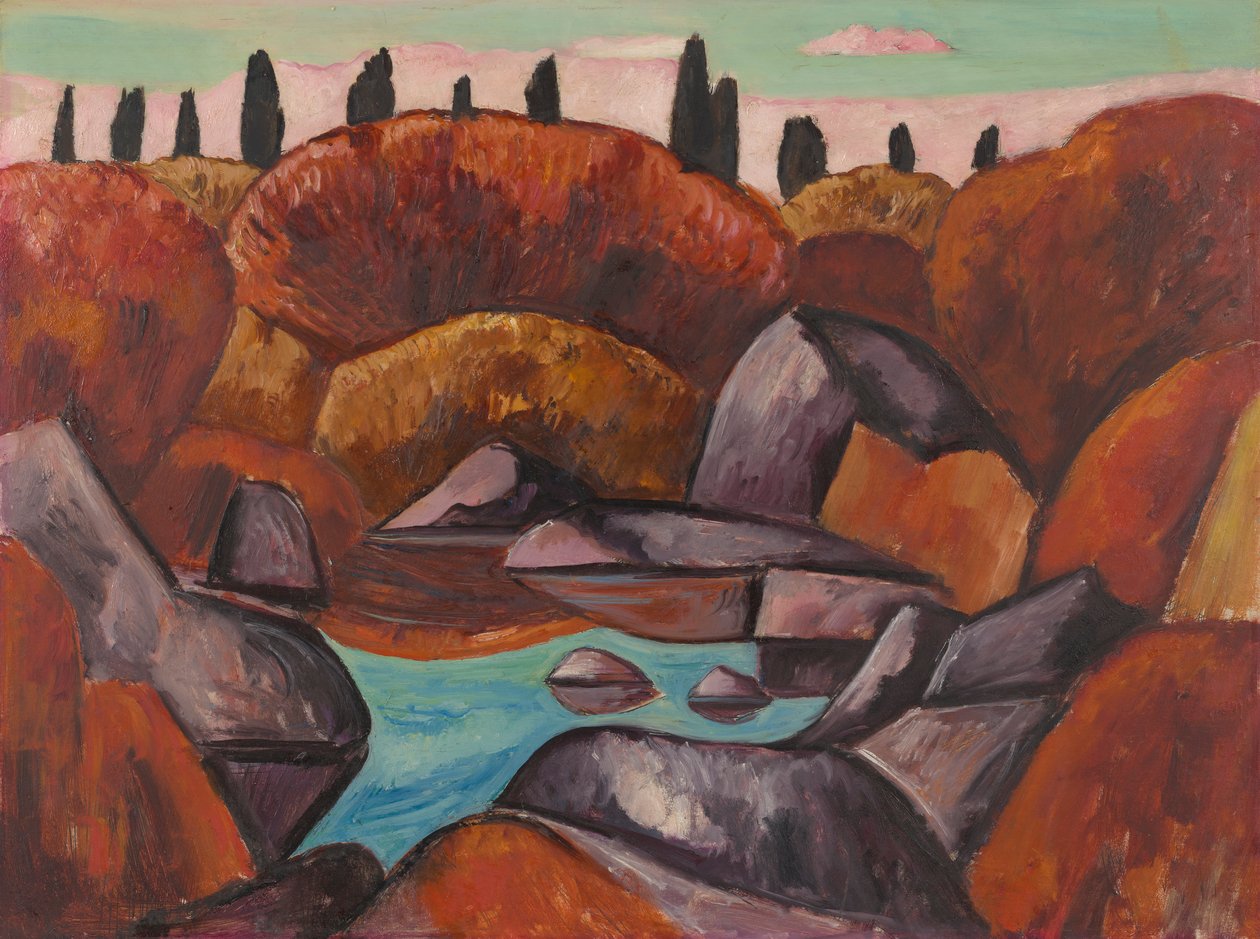 Flammande pool av Marsden Hartley