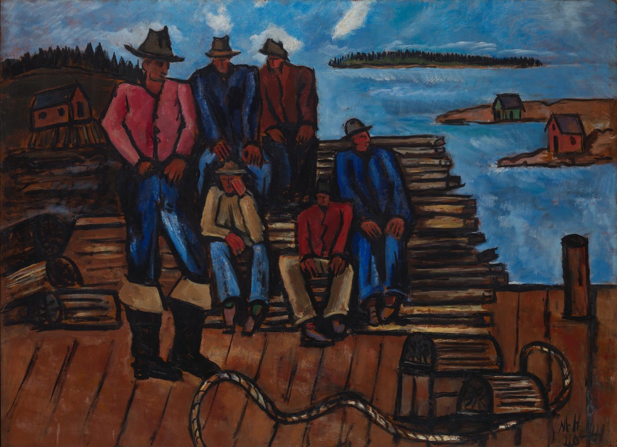 Lobster Fishermen, 1940-41 (olja på hårdpapp) av Marsden Hartley