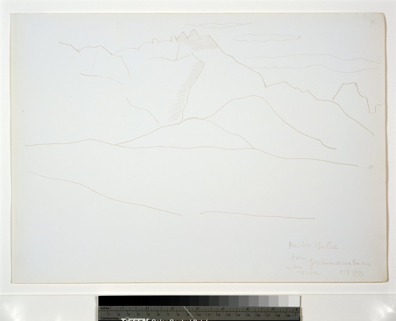Berglandskap med moln av Marsden Hartley