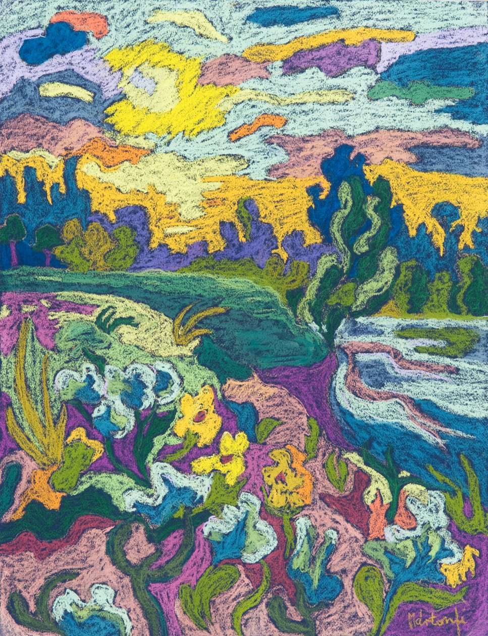 Blooming River Bank, 2009 (pastell på papper) av Marta Martonfi Benke