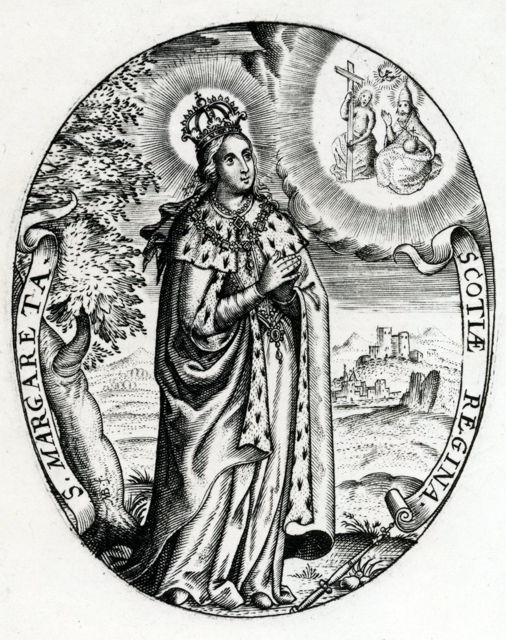 Saint Margaret, drottning av Skottland, ca 1618 av Marten Baes
