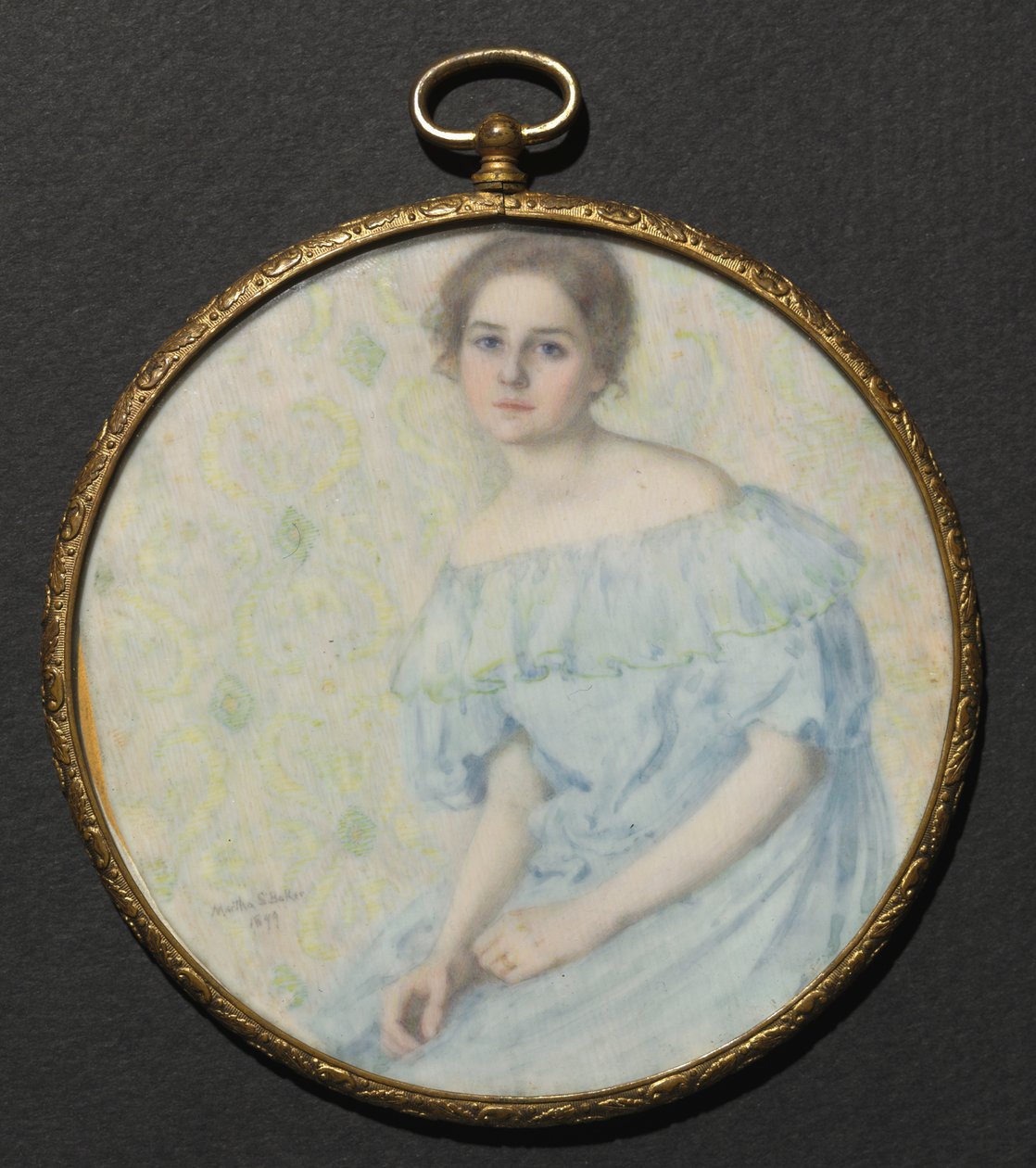 The Blue Gown Portrait of Ethel Coe, 1899. av Martha S. Baker