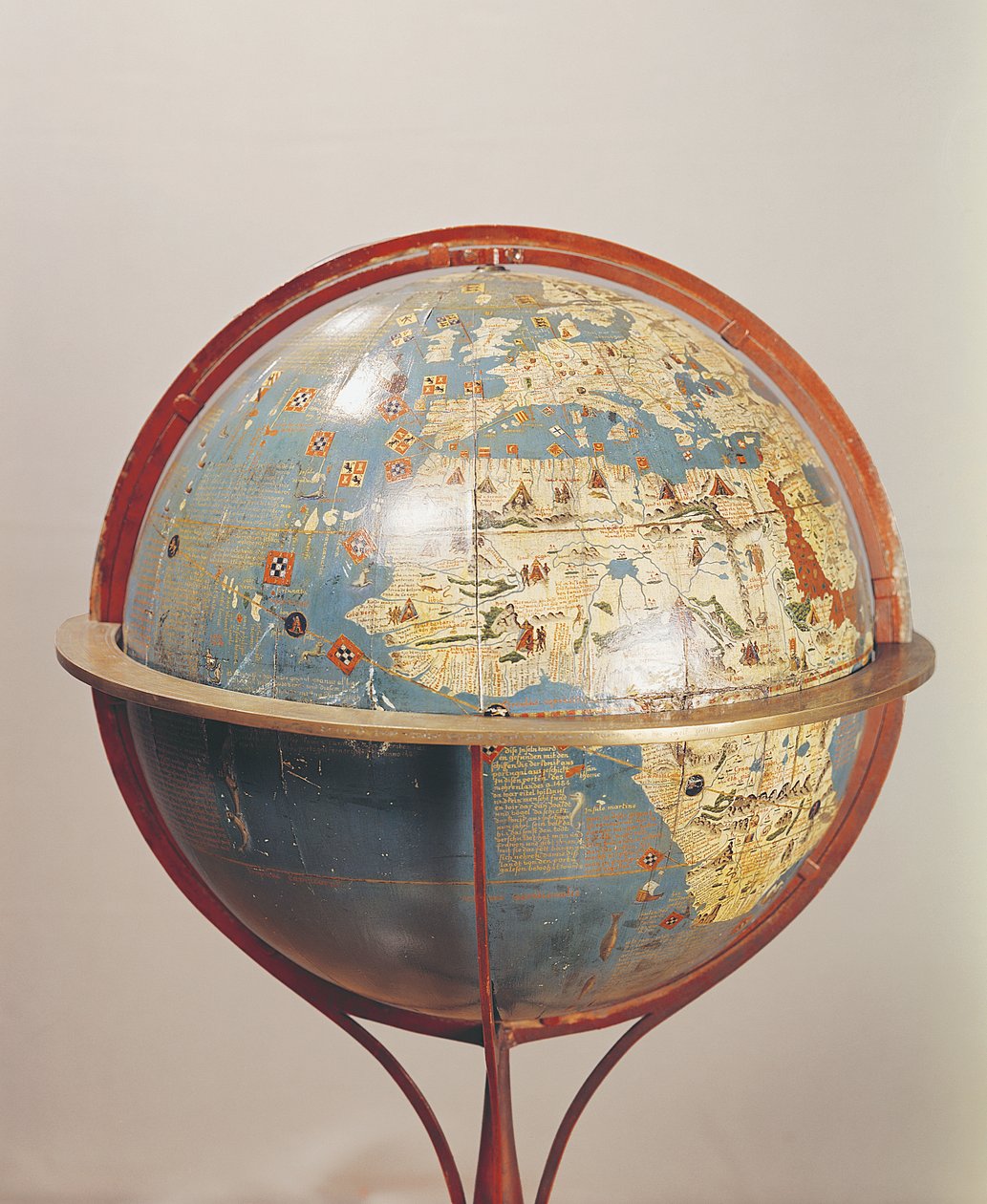 Terrestrial Globe, som visar Indiska oceanen, tillverkad i Nürnberg, 1492 (detalj av 158167) av Martin Behaim