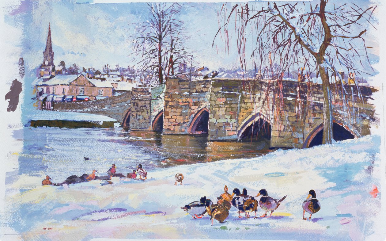 Bakewell Bridge, 1998 (gouache) av Martin Decent