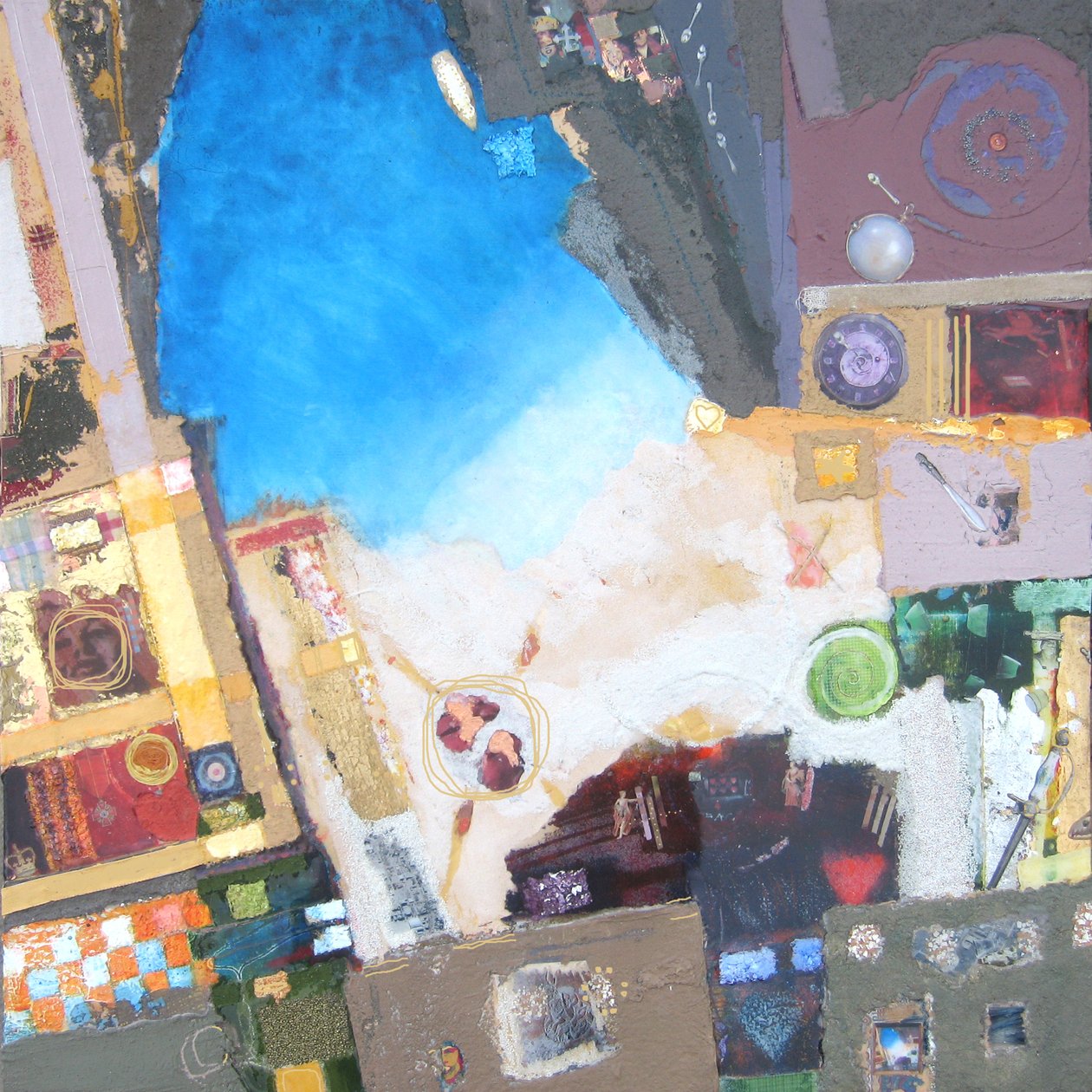 Coney Island, 2014 (blandade media på duk) av Martin Decent