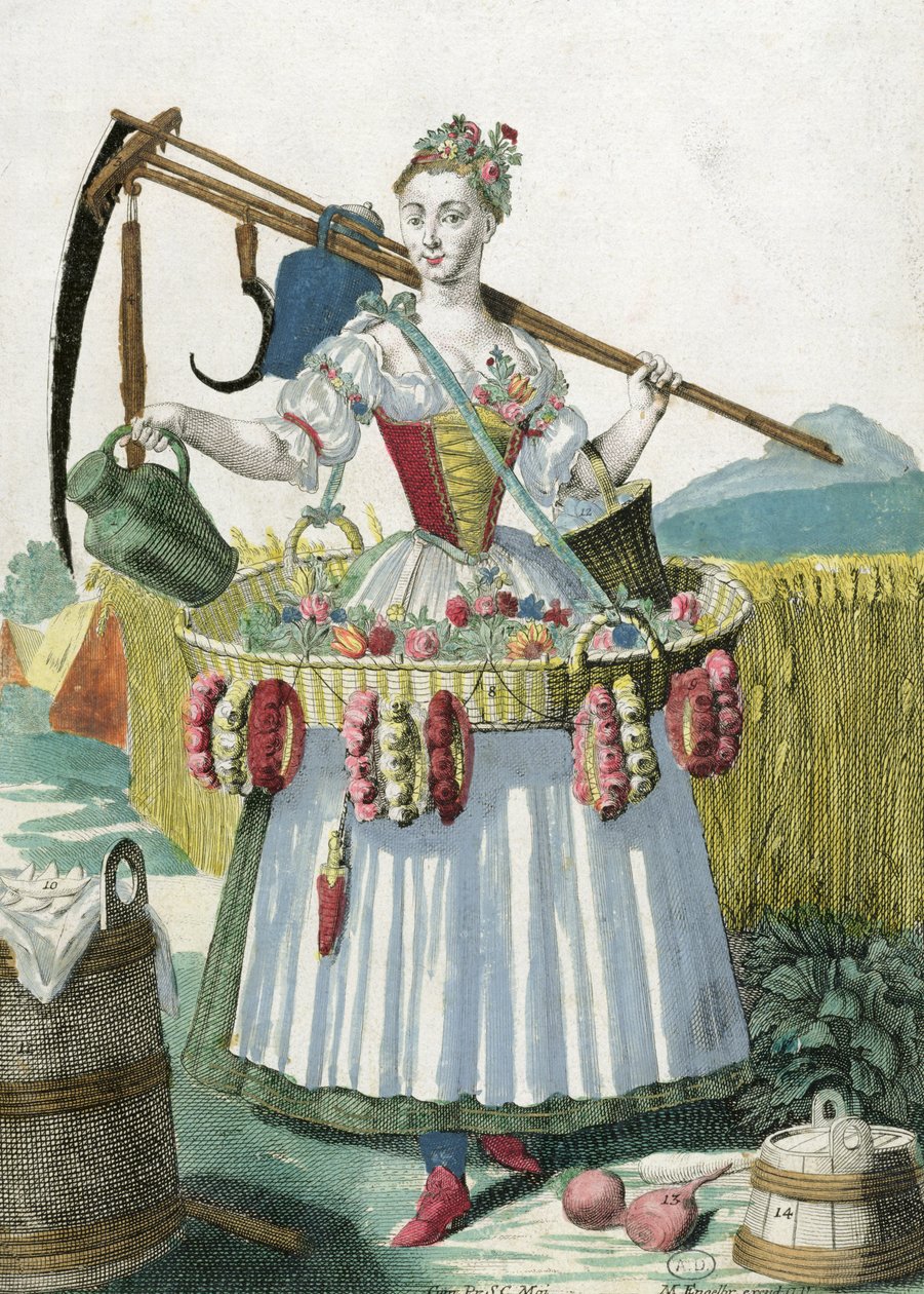 En bondkvinna, ca 1735 av Martin Engelbrecht