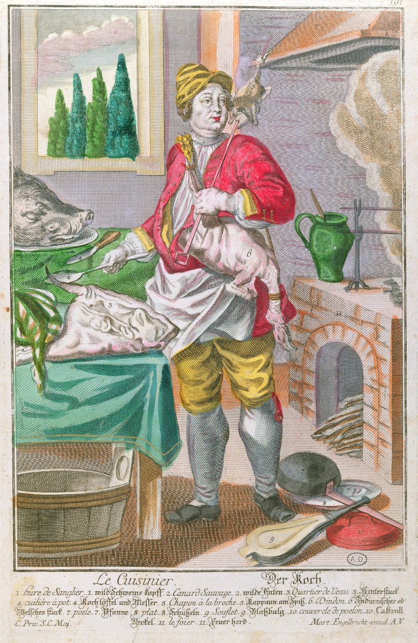 Kocken, ca 1735 av Martin Engelbrecht