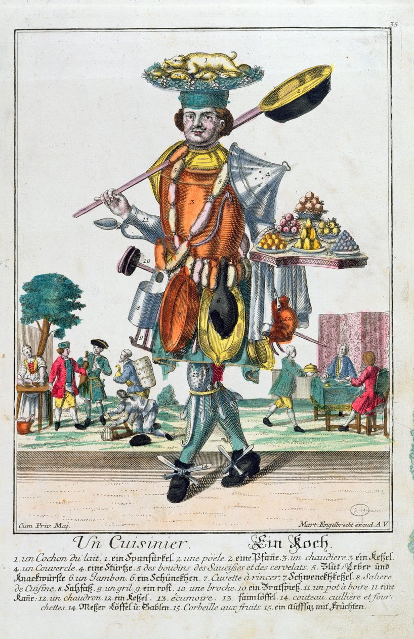 Kocken, ca 1735 av Martin Engelbrecht