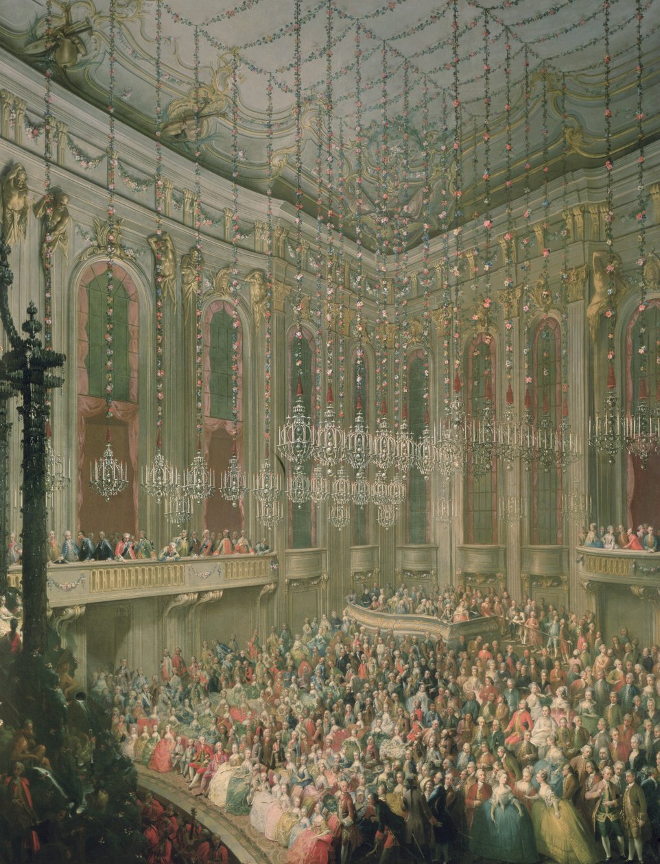 Konsert i Redoutensaal med anledning av bröllopet mellan Josef II och Isabella av Parma, 6 oktober 1760 av Martin II Mytens or Meytens