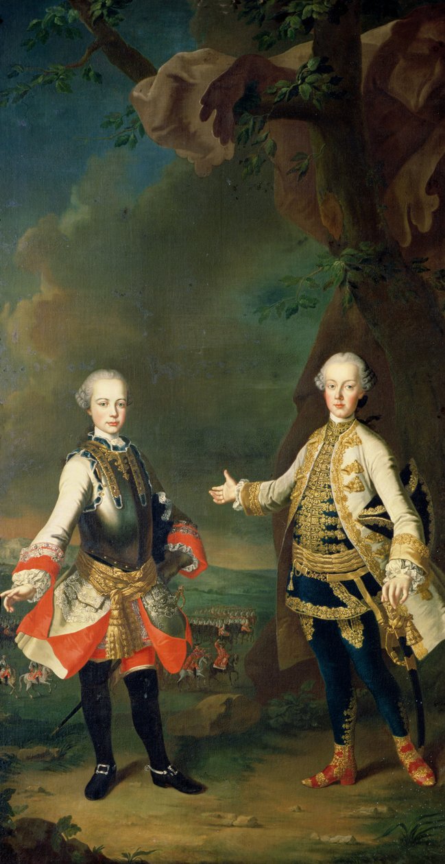 Josef och Leopold, söner till Frans I och Maria Theresia av Österrike, senare Josef II och Leopold II av Martin II Mytens or Meytens
