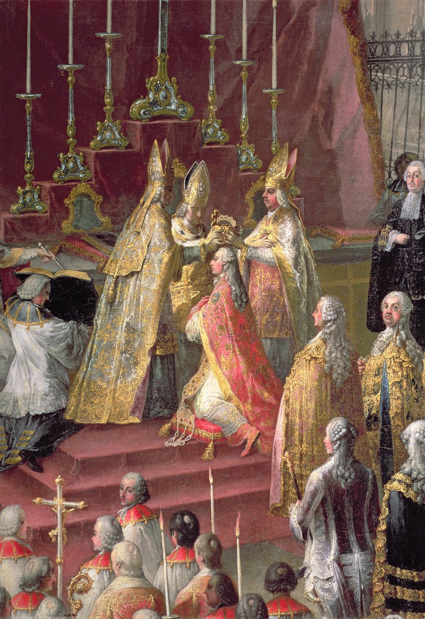 Kröningen av Josef II (1741-90) som kejsare av Tyskland i Frankfurts katedral, 1764 (detalj av 67402) av Martin II Mytens or Meytens