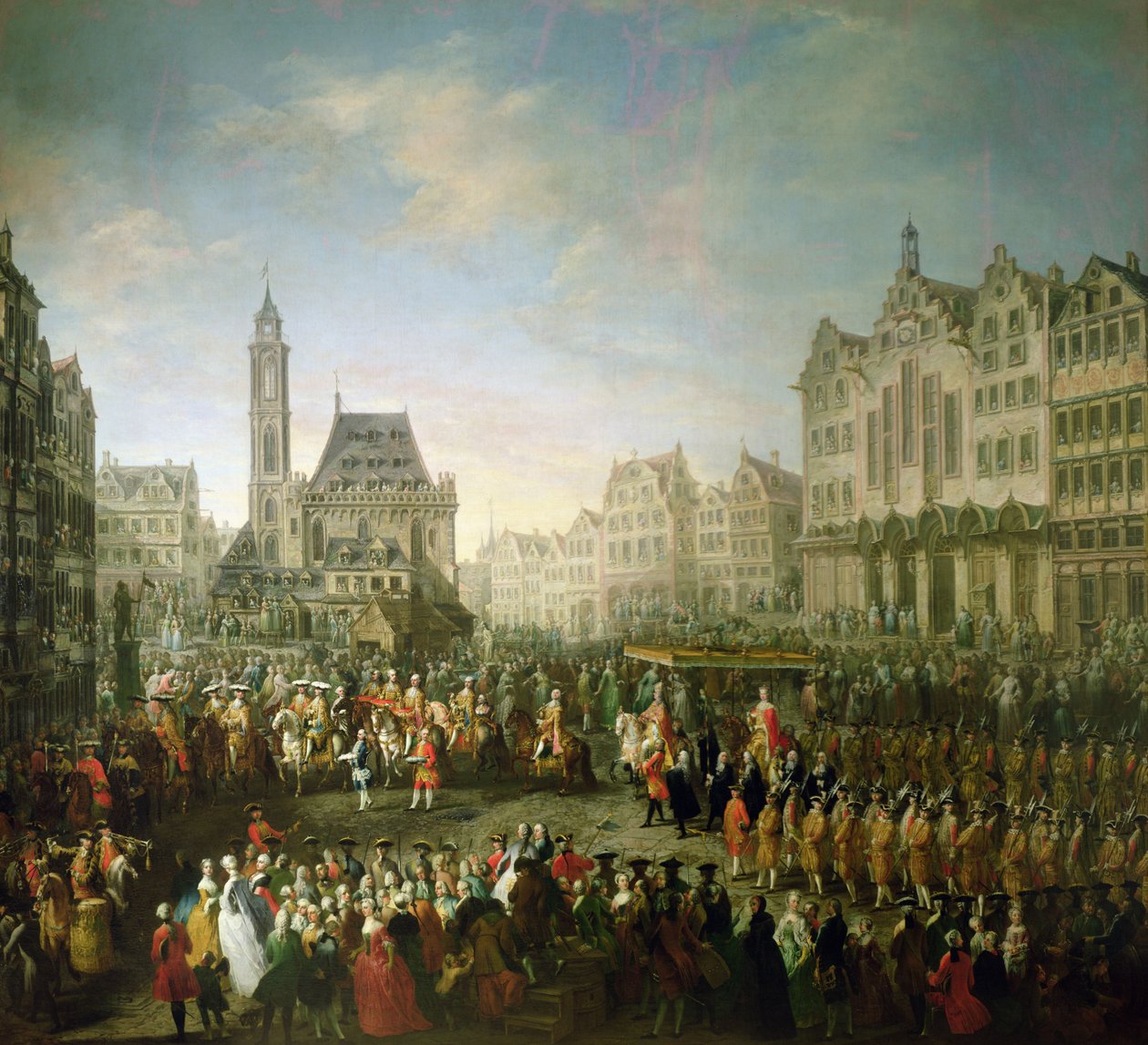 Kröningsprocessen av Josef II (1741-90), i Romerberg, 1764 av Martin II Mytens or Meytens