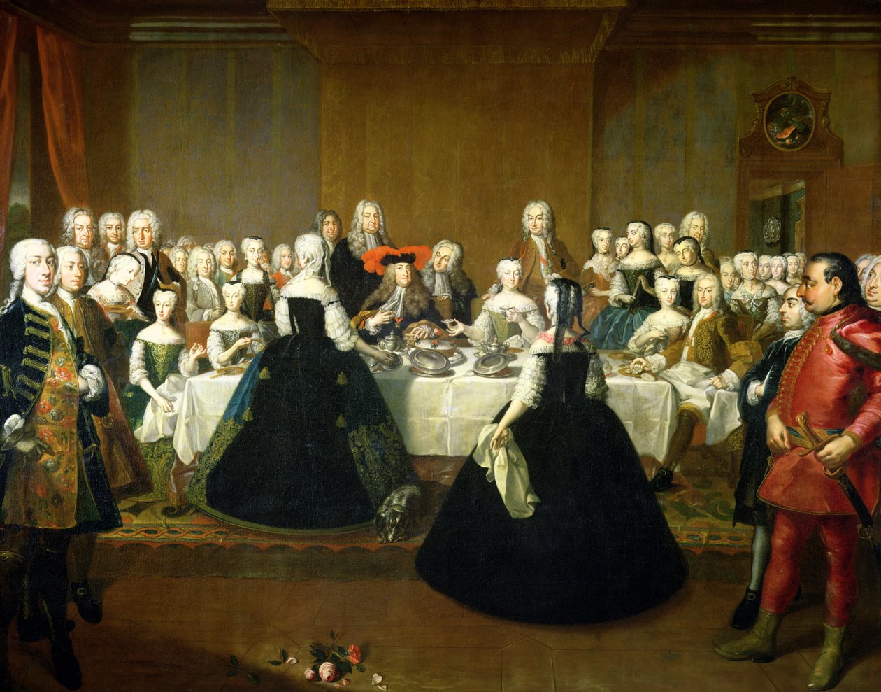 Bröllopsfrukost för kejsarinnan Maria Theresia av Österrike och Franciskus av Lorraine, senare Frans I, ca 1736 av Martin II Mytens or Meytens
